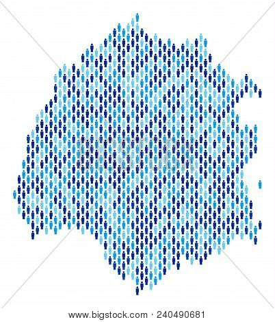 Population Thassos Greek Island Map. Demography Vector Abstraction Of Thassos Greek Island Map Done 