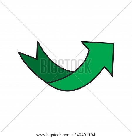 Arrow Green Sign Icon In White Background. Isolated On White Background. Vector To Left Symbol Marks