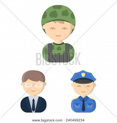 People Of Different Professions Cartoon Icons In Set Collection For Design. Worker And Specialist Ve