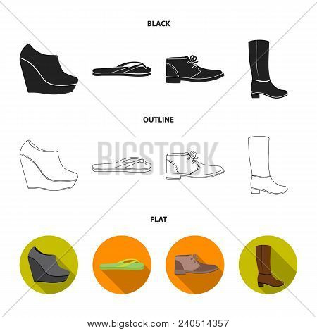 Autumn Black Shoes On A High Platform, Flip-flops Green For Relaxation, Sandy Men Autumn Shoes, High