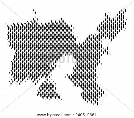 Demography Limnos Greek Island Map People. Population Vector Cartography Mosaic Of Limnos Greek Isla