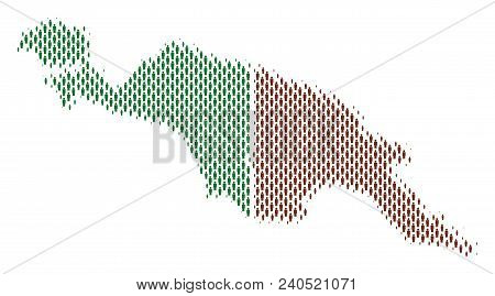 Demography New Guinea Countries Map People. Population Vector Cartography Collage Of New Guinea Coun