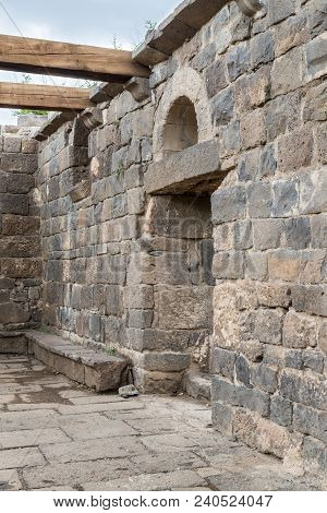 Remains Of An Ancient Synagogue In The Ruins Of Ancient Jewish Settlement Umm El Kanatir - Mother Ar