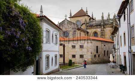 Braga, Portugal - May 13, 2018 : Streets Leading To Se De Braga, Rear Braga, Portugal.