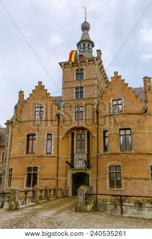 Ooidonk medieval castle in Flanders Belgium rebuilt in renaissance style in the 16th century