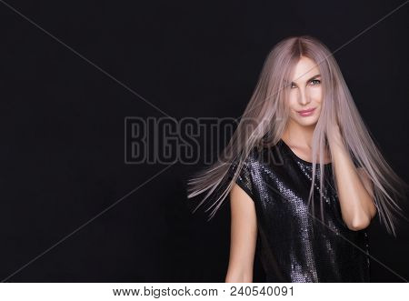 Photo Of Young Beautiful Woman With Magnificent Purple Hair