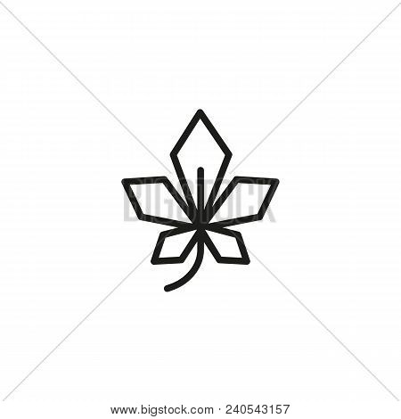 Chestnut Leaf. Flat Thin Line Illustration. Plant, Flora, Foliage. Leaf Concept. For Nature, Ecology