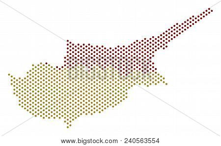 Pixel Cyprus Countries Map. Vector Geographic Scheme. Cartographic Composition Of Cyprus Countries M