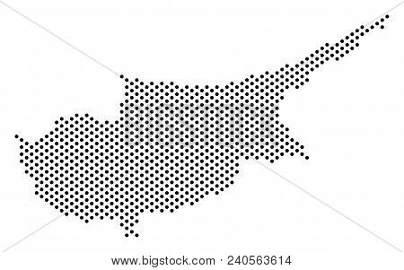Dot Cyprus Island Map. Vector Territory Plan. Cartographic Concept Of Cyprus Island Map Composed Fro