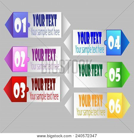 3d Infographic Banners For Business On Grey Background. Business Concept With 6 Options, Steps Or Pr