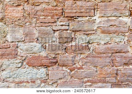 The Ancient Brick Wal Of The Castle In Borgholm, Swedenl