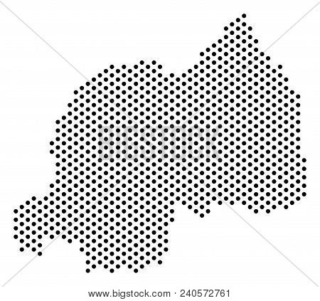 Dotted Rwanda Map. Vector Geographical Scheme. Cartographic Composition Of Rwanda Map Combined Of Sm