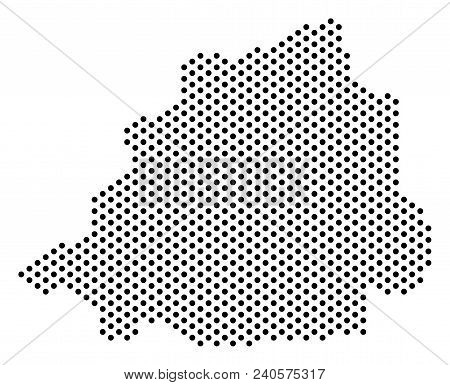 Pixel Vatican Map. Vector Territorial Scheme. Cartographic Concept Of Vatican Map Constructed With C