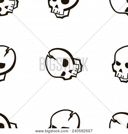 Cool Seamless Vector Pattern. Modern Skull Texture.