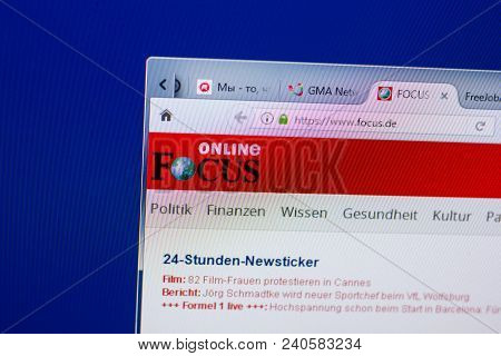 Ryazan, Russia - May 13, 2018: Focus Website On The Display Of Pc, Url - Focus.de