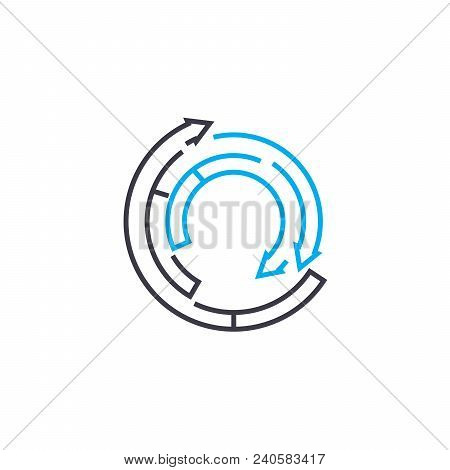 Operation Cycles Vector Thin Line Stroke Icon. Operation Cycles Outline Illustration, Linear Sign, S