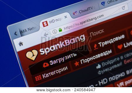 Ryazan, Russia - May 13, 2018: Spankbang Website On The Display Of Pc, Url - Spankbang.com
