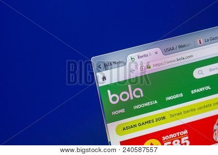 Ryazan, Russia - May 13, 2018: Bola Website On The Display Of Pc, Url - Bola.com