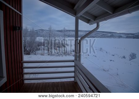 Wilderness Hut On A Skiing Route In Lappland