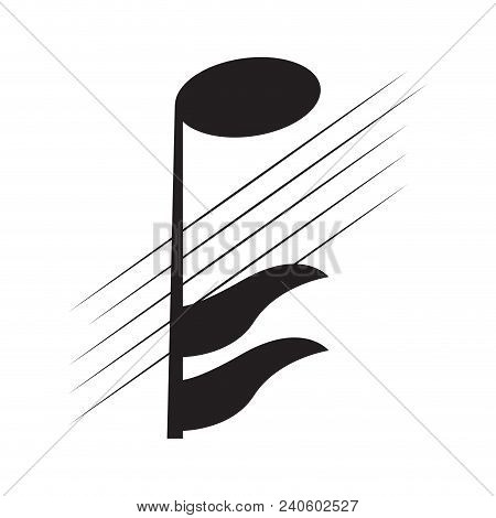 Isolated Sixteenth Note On A Pentagram. Vector Illustration Design