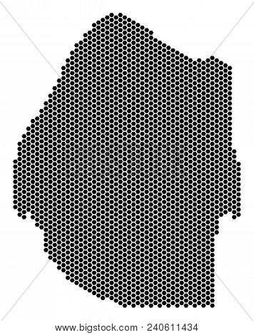 Hexagon Swaziland Map. Vector Geographic Scheme On A White Background. Abstract Swaziland Map Concep