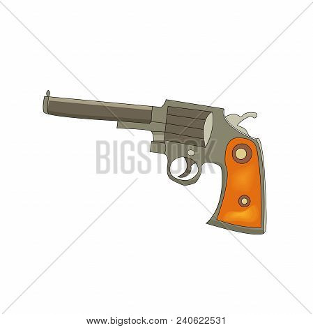 Vector Illustration Of A  Revolver. Cartoon Style. Wild West Theme.