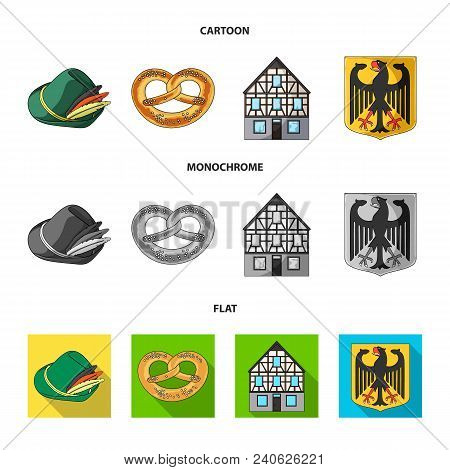 Country Germany Cartoon, Flat, Monochrome Icons In Set Collection For Design. Germany And Landmark V