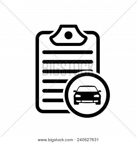Car Service List Icon. Checklist Car Servise Maintenance Icon. Vector Illustration.