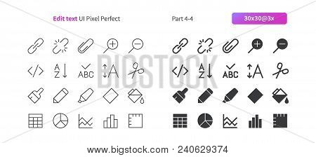 Edit Text Ui Pixel Perfect Well-crafted Vector Thin Line And Solid Icons 30 3x Grid For Web Graphics