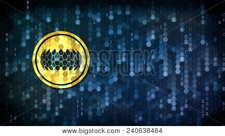 Sirin Token - Coin Pictogram On Dark Digital Background. Digital Currency Concept.