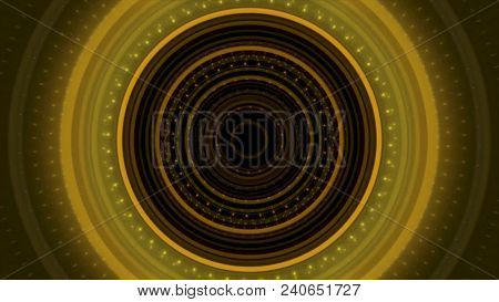 Futuristic Video Animation With Particle Stripe Object And Lights In Motion. Circular Glow Animation