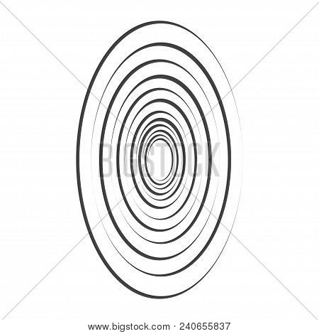 Red Pain Oval. Abstract Spiral, Ripple Element