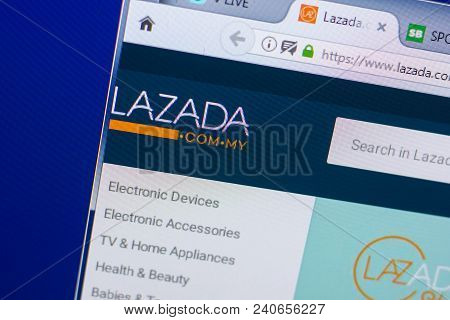 Ryazan, Russia - May 13, 2018: Lazada Website On The Display Of Pc, Url - Lazada.com.my