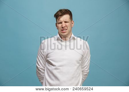 I Am Tired Of Everything. Sad Man. Boring, Dull, Tedious Concept. Young Emotional Man. Human Emotion