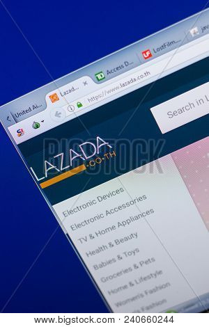 Ryazan, Russia - May 13, 2018: Lazada Website On The Display Of Pc, Url - Lazada.co.th