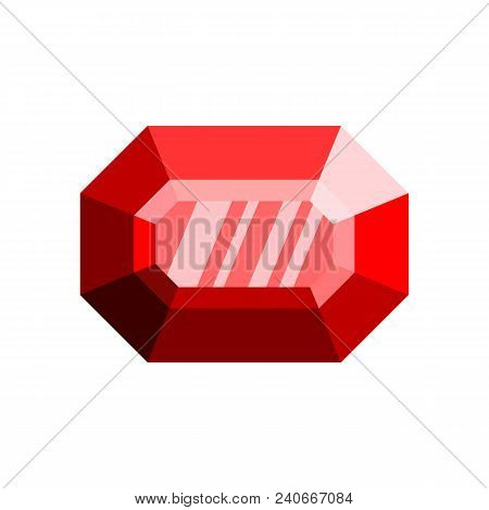 Faceted Diamond Icon. Flat Illustration Of Faceted Diamond Vector Icon For Web.