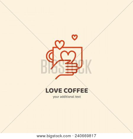 Illustration Design Of Logotype Business Coffee. Vector Cup With Drink Icon.