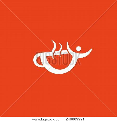 Illustration Design Of Logotype Business Coffee. Vector Cup With Drink Icon.