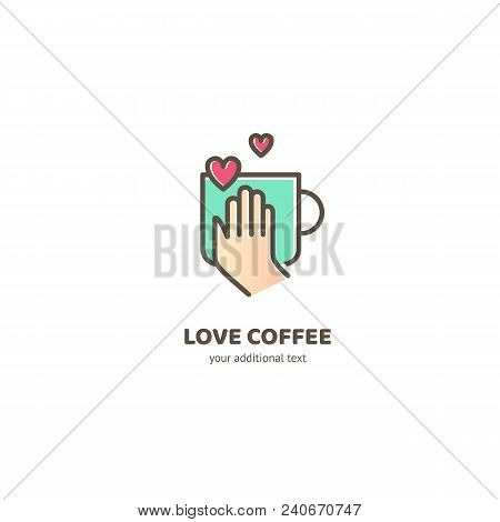 Illustration Design Of Logotype Business Coffee. Vector Cup With Drink Icon.