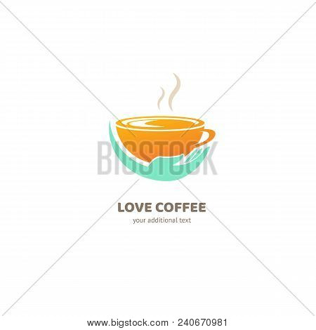 Illustration Design Of Logotype Business Coffee. Vector Cup With Drink Icon.