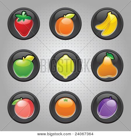 Fruits bouton noir, Web 2,0 Icons