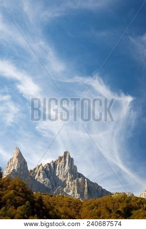 Aiguille Ansabere Peak in Lescun Cirque, Aspe Valley, Pyrenees, France.