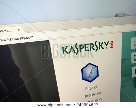 Amsterdam, Netherlands - May 15, 2018: Website Of Kaspersky.com. Kaspersky Lab Is A Multinational Cy