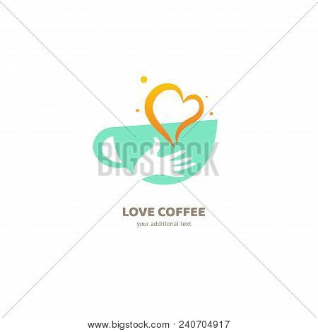 Illustration Design Of Logotype Business Coffee. Vector Cup With Drink Icon.