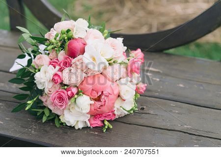 Bouquet Of Flowers. The Bride's Bouquet. Bridal Bouquet. Floristics.