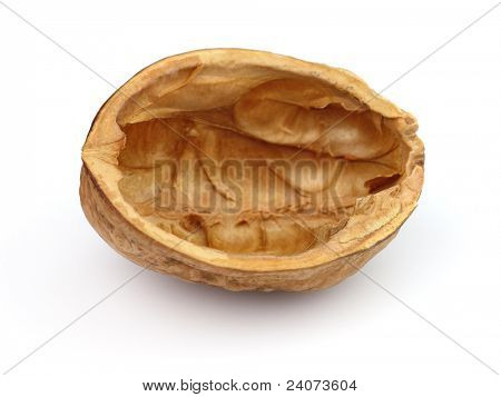 근접 촬영에서 호두의 껍질