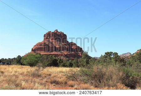 The Bell Rock, Landmark Butte Rock Formation Near The Town Of Oak Creek South Of Sedona, Arizona.