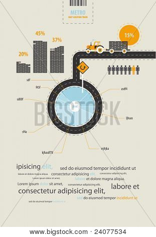 circuito de infográficos fornece carga no trator