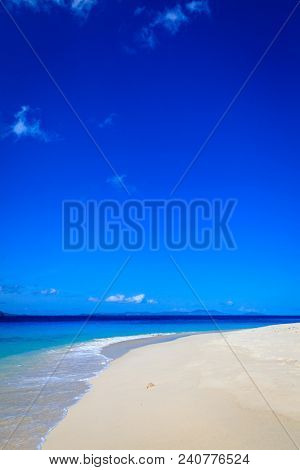 Empty idyllic beach on a small island in BVI