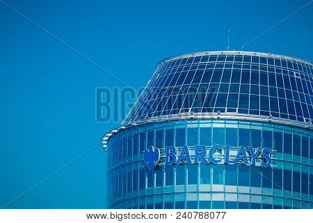 Vilnius, Lithuania - May 10, 2018: Barclays Bank Office In Vilnius. Barclays Is A British Multinatio
